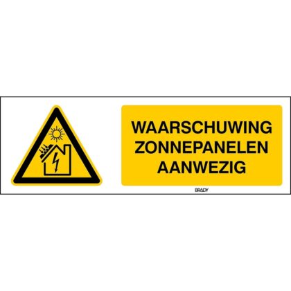 BRADY Waarschuwing zonnepanelen aanwezig 150x50