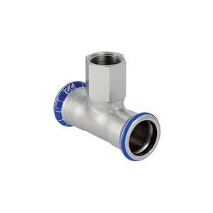 Geberit Mapress RVS verloop T-stuk met binnendraad FFF 22 x 1/2 F x 22 31307