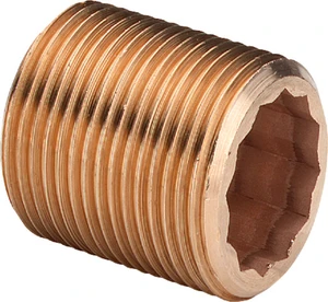 Viega brons doorloop nippel met imbus MM 1/2 x 60 mm 319366