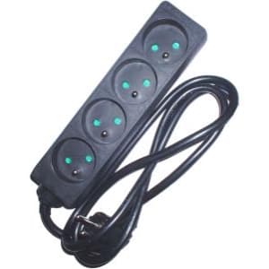 ELIMEX AC stekkerdoos - 4x 2P+A 16A met snoer - 3G1.5 - Zwart  - 1