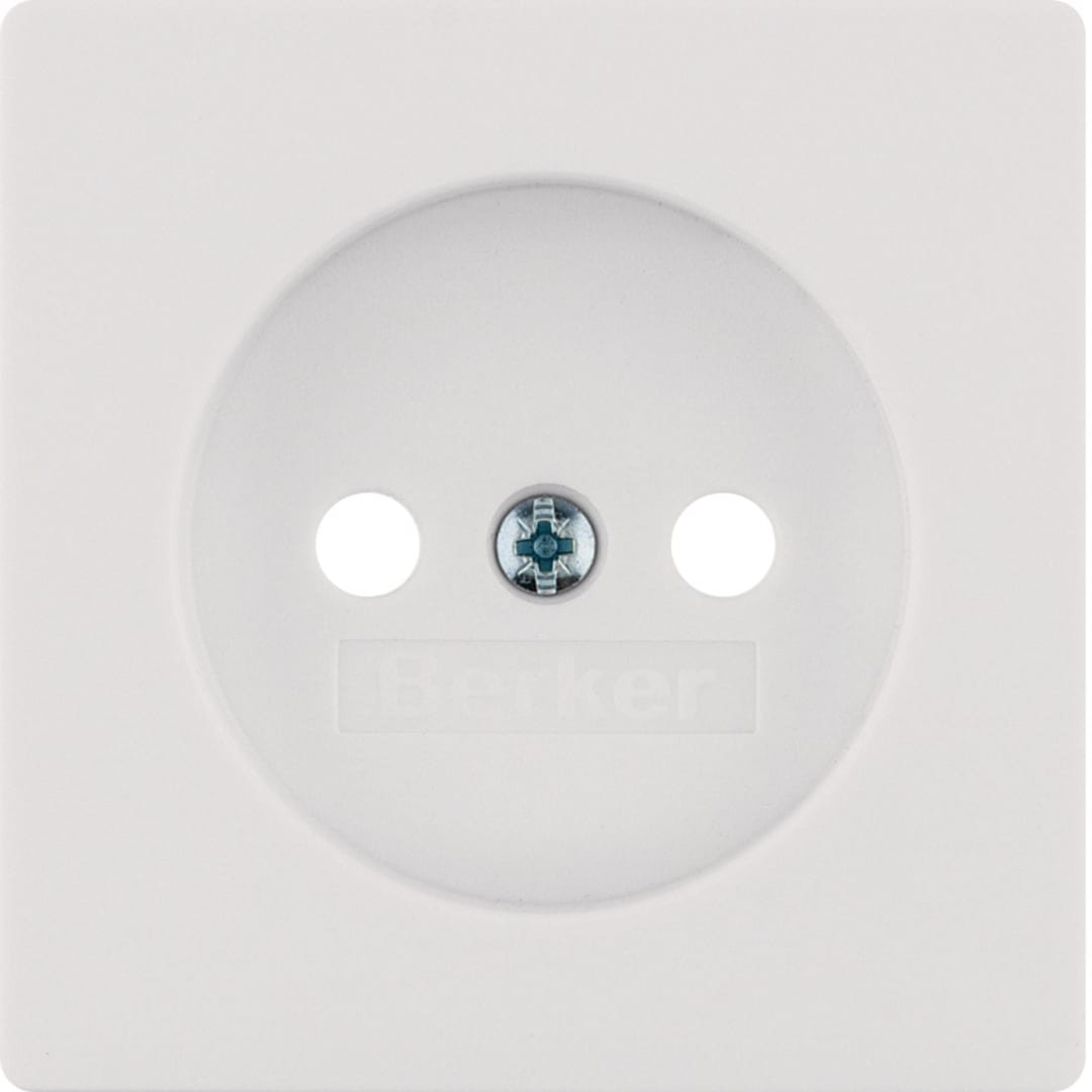 BERKER Afwerkingsset voor wandcontactdoos zonder aarding Q.1/Q.3 polarwit