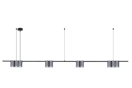 FANTASIA ISE Pendel 10x GU10 excl 1800mm geborsteld staal + zwart 4016144