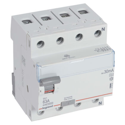 LEGRAND Differentieelschakelaar TX³ 4P 30mA 63A Type A - 4 modules 411933