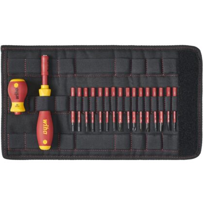 Wiha Schroevendraaier- en bitset slimVario assorti 19-delig incl. opvouwbaar etui 41231