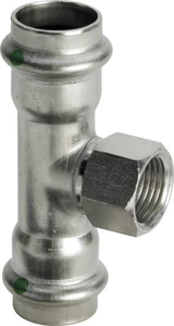 Viega Sanpress Inox verloop T-stuk met binnendraad FFF 22 x 1/2 F x 22 mm 437176