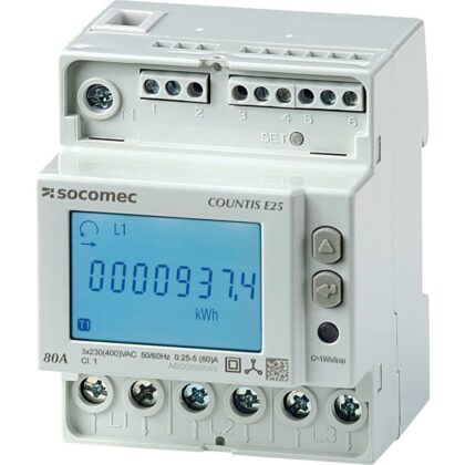 SOCOMEC COUNTIS E25 3FASE 80A 2PULSUITGANGEN M-BUS 48503052