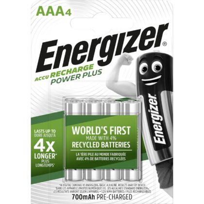 Energizer Batterij oplaadbaar Recharge Power Plus - AAA 700mAh - blister 4 stuks 4HR03PP700