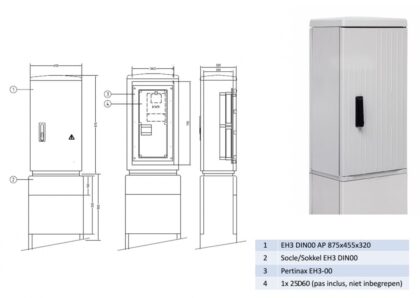 Vynckier (ABB) Voetpadkast EH3/00 25D60 serie modulaire behuizing met IP bescherming 4TBE843473N2100