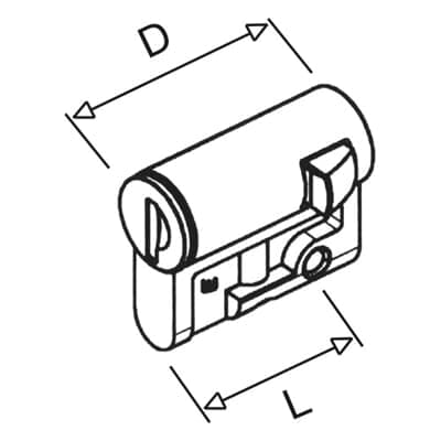 Vynckier (ABB) Profielhalfcilinderslot PolySafe met 2 sleutels V2342-E 4TBP832030C0100