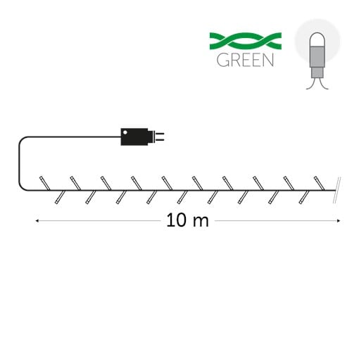KERSTVERLICHTING 4U Exclusive light 10m 850 koud witte LEDs 9W groene draad modulator 24V IP44 4U-EXC-10-24V-W