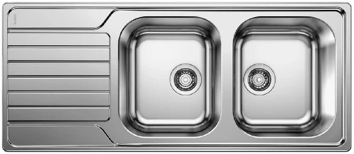 Blanco Dinas inb spoeltafel omkeerb incl garnituur rvs 18/10 8S 116x50cm 523376