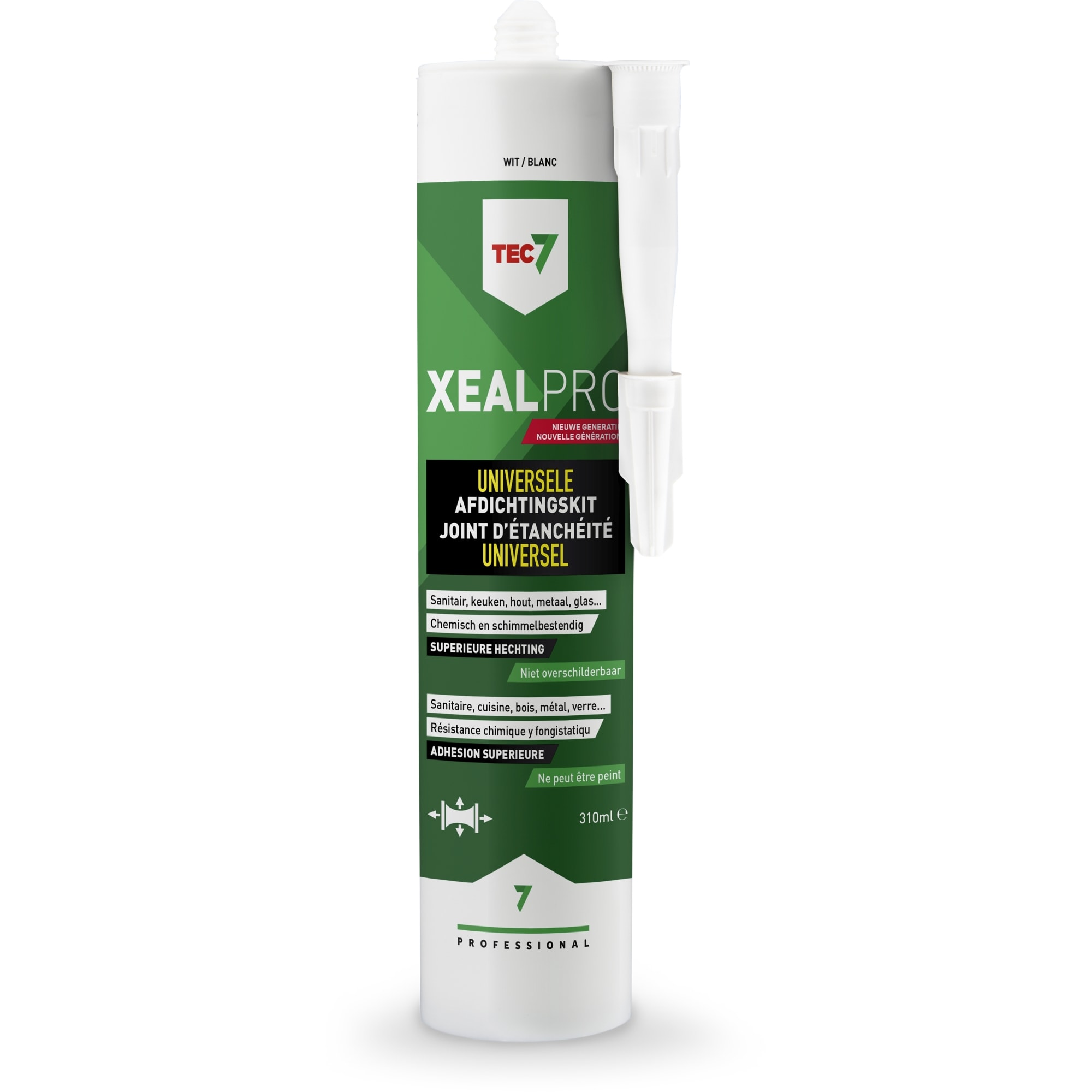 TEC 7 Afdichtings- en afwerkingskit XEALPRO - RAL9003 signaalwit - patroon 310ml 528001000