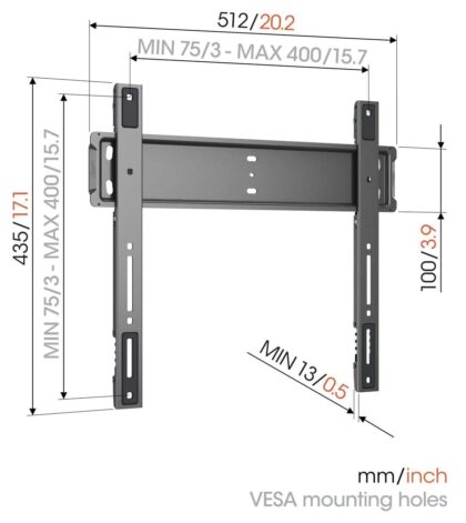 VOGEL'S Wandsteun ultra plat zwart 5855050