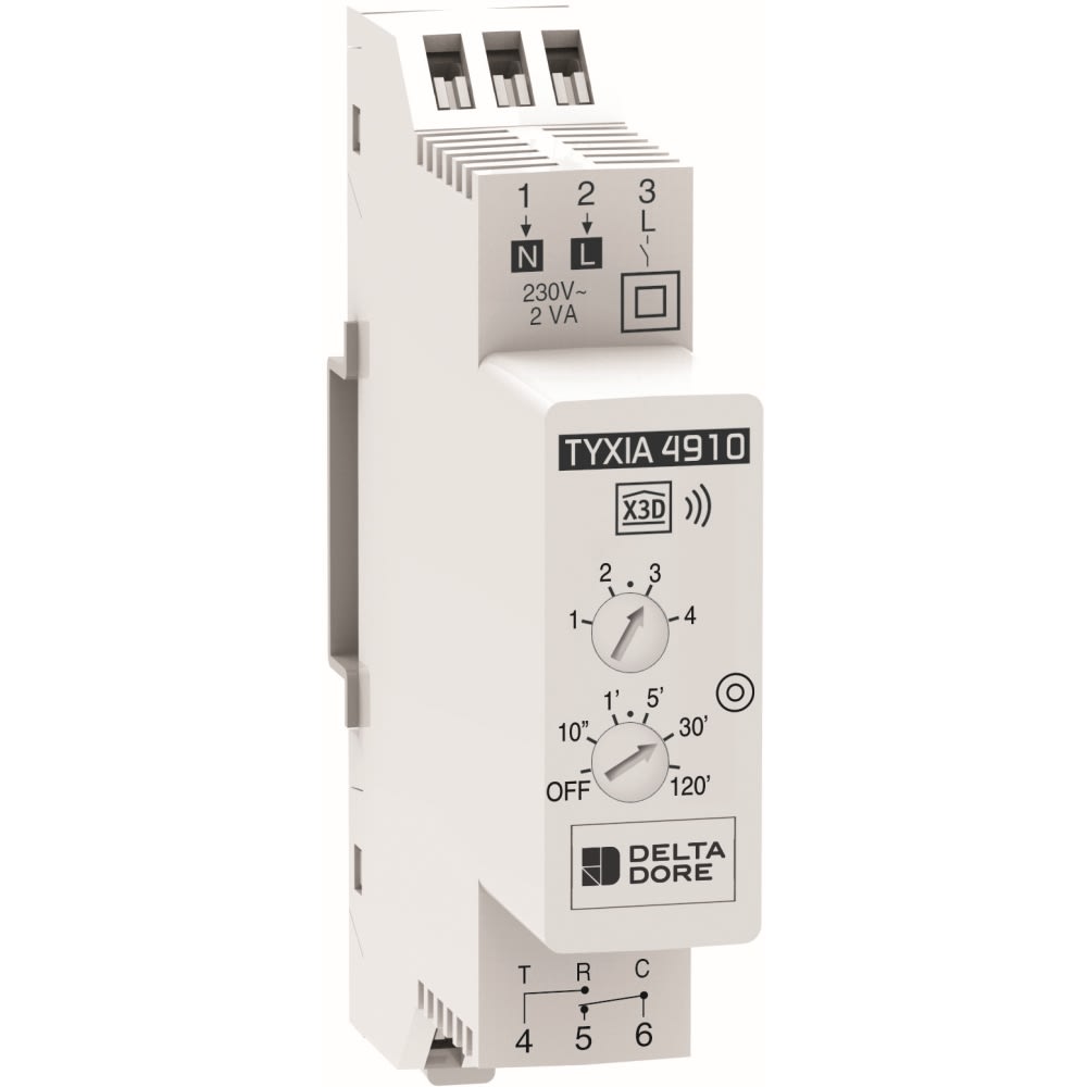 DELTA DORE Tyxia 4910 | Modulaire radio-ontvanger 1 kanaal AAN/UIT - met Timer 6351386
