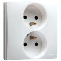 LEGRAND Niloé contactdoos 2x2P+A compact 16A wit met spanklauwen 664541