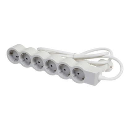 LEGRAND Standaard contactdoos 6x2P+A schuko 5m snoer - wit-grijs 694572