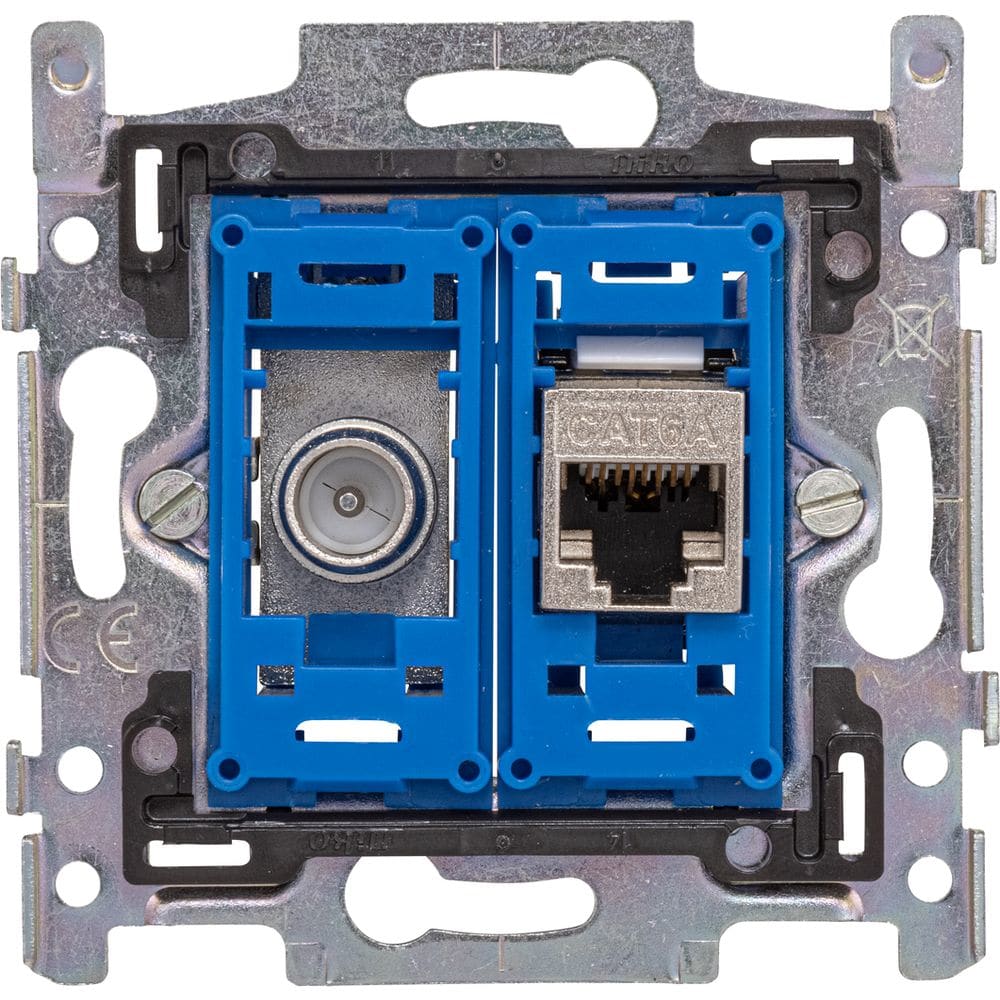HIRSCHMANN EDB 02 CD wandcontactdoos coax TV + 1xRJ45 - opbouw of inbouw 695020774