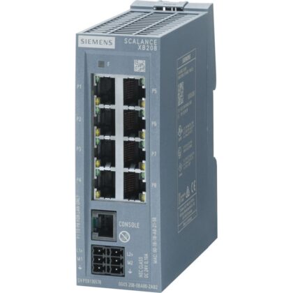 SIEMENS SCALANCE XB208 MANAGEABLE LAYER 2 IE-SWITCH 8X 10/100 MBITS/S RJ45 PORTS 1X 6GK52080BA002AB2