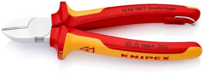 KNIPEX Zijsnijtang Tethered VDE 180mm Ø 2