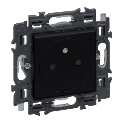 LEGRAND Valena Next vlakke contactdoos 2P+A 16A volledig apparaat zwart met spanklauwen 741730
