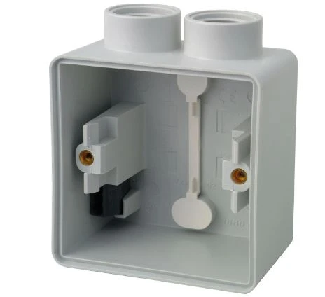 Niko New Hydro spatwaterdichte opbouwdoos 1v - 2 ingangen - grijs 795895213