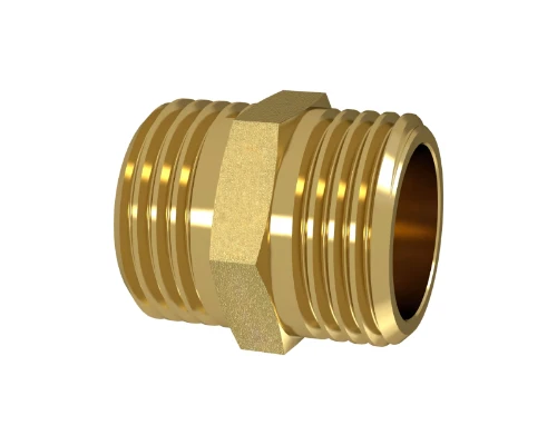 Brassline messing nippel MM 1/4 x 1/4 (zak 10st) - prijs per stuk - enkel geschikt voor water 834003