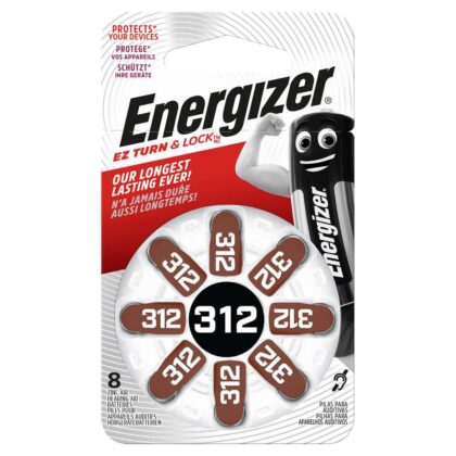 Energizer Batterij gehoorapparaat EZ Turn & Lock 312/PR41 - blister 8 stuks 8EZ312TL