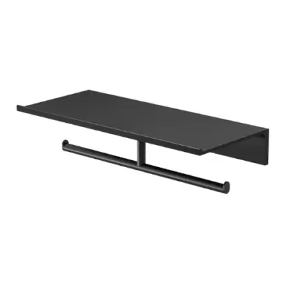 Geesa Leev planchet 280 mm met toiletrolhouder zonder klep dubbel - black/black 918212-06-280