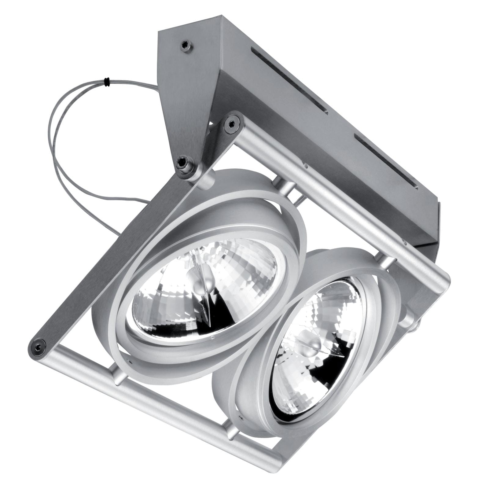 PSM LIGHTING OPERA opbouw plafond -of wandlicht - richtbaar - met transfo alu satijn 953.14