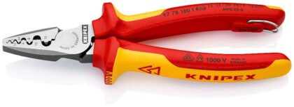 KNIPEX Krimptang voor adereindhulzen Tethered VDE 180mm 0