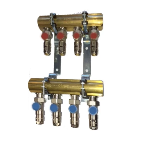 Comap SarfitSkin messing collector compleet 4/4 x 3 kr - met SarfitSkin pushfitting 16 x 2 mm 9800SC103