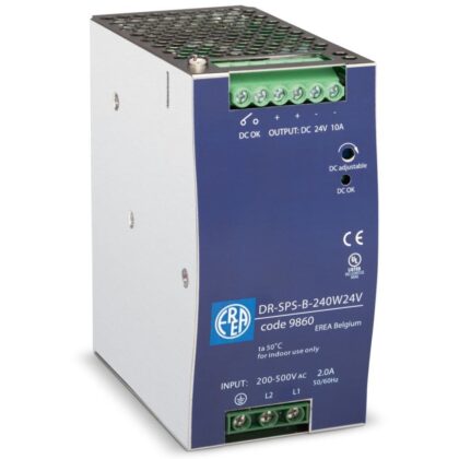 EREA Geschakelde voeding 230V-400V AC // 24V DC In 10A P 240W -DIN-Rail 9860