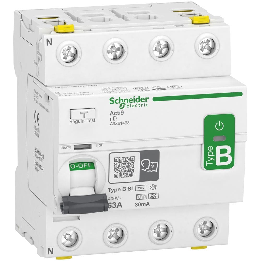 Schneider Distribution Acti9 iID - Differentieelschakelaar - 4P - 63A - 30mA - B-SI type A9Z61463