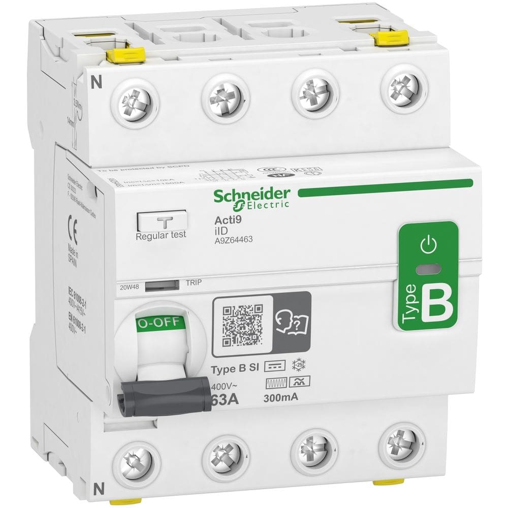 Schneider Distribution Acti9 iID - Differentieelschakelaar - 4P - 63A - 300mA - B-SI type A9Z64463