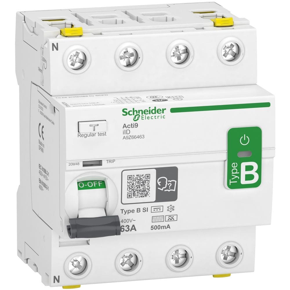 Schneider Distribution Acti9 iID - Differentieelschakelaar - 4P - 63A - 500mA - B-SI type A9Z66463