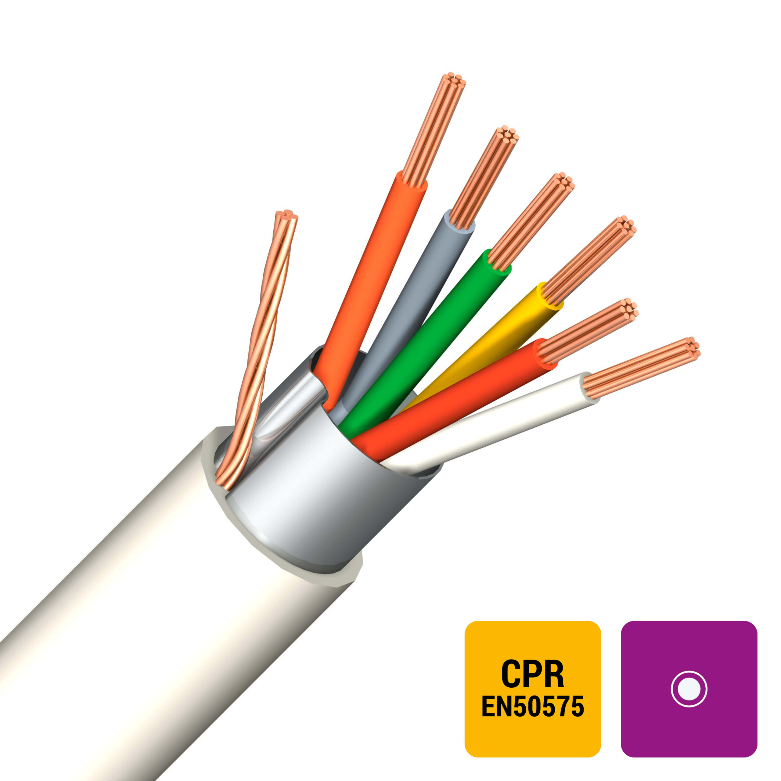 DIVERSE KABELS Alarmkabel globaal afgeschermd PVC/PVC wit Eca 6X0