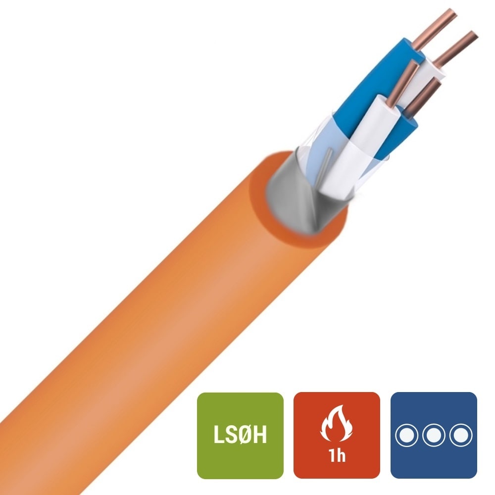 Veiligheidskabel Atox telefonie NBN 713-020 RF1H30 oranje 1X2X0