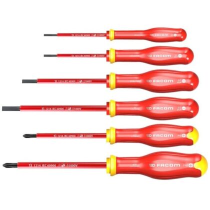 FACOM SET VAN 6 1000V SCHROEVENDRAAIERS SLEUF/PH ATPVE.J6PB