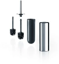 Inda Mailove toiletborstelgarnituur - chroom/donkergrijs - anti-bacterieel - staand-en wandmodel - incl.reserveborstel AV014BCR