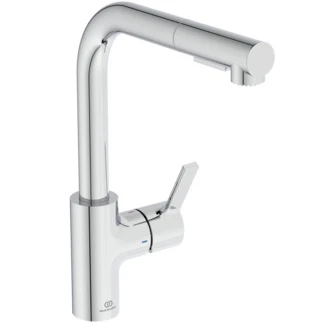 Ideal Standard Gusto eengreeps keukenmengkraan L uitloop uitrekbare handsproeier 2 F - chroom BD420AA