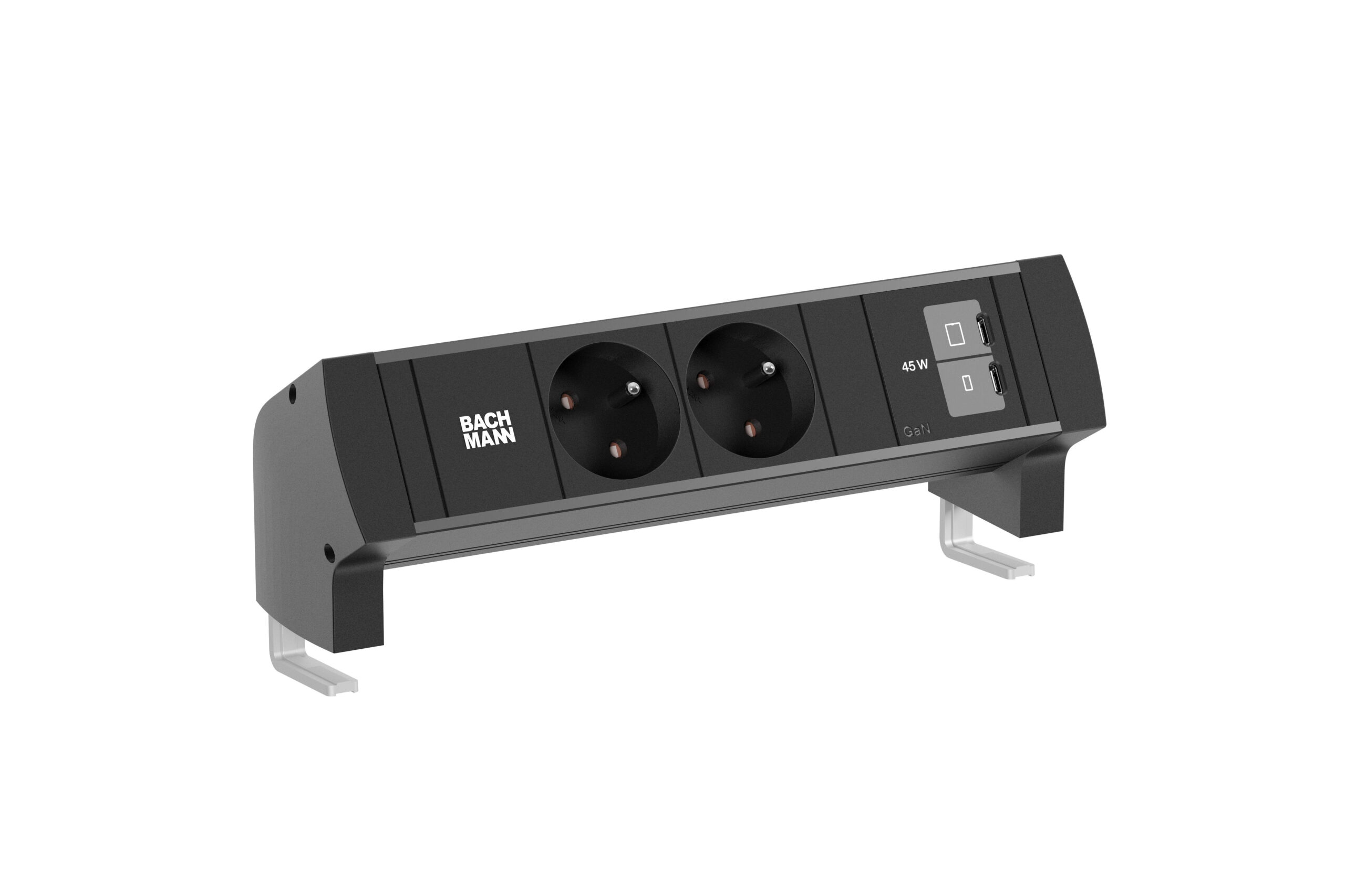 Bachmann DESK Style zwart RAL9005 (2x UTE + 1USB C+C 45W)0