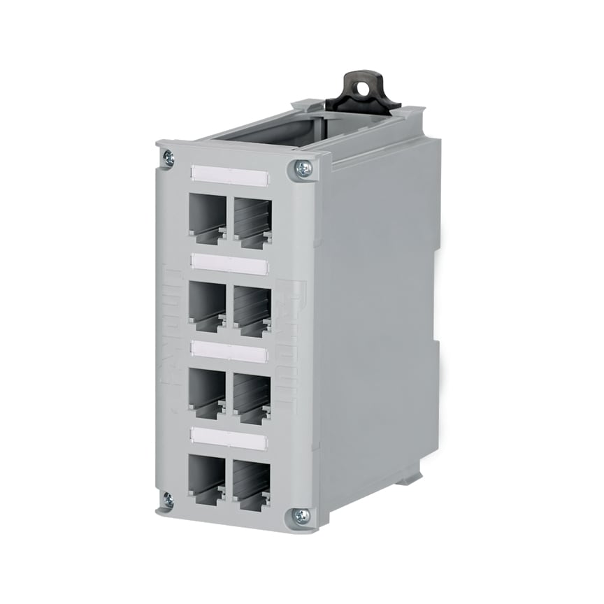 PANDUIT 8-PORT DIN RAIL MOUNT COPPER PATCH PANEL CDPP8RG