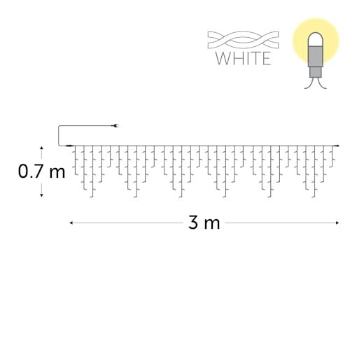 KERSTVERLICHTING Icicle LED rubber 3x0