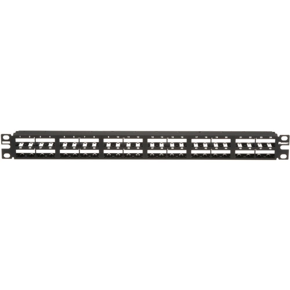 PANDUIT 48-port high density patch panel+ pre-printed port numbering and space CPP48HDEWBL