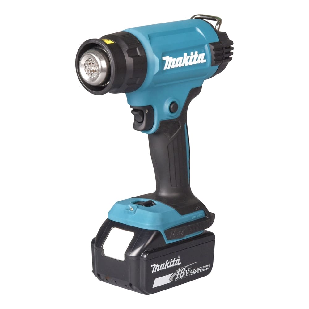 Makita Heteluchtpistool 18 V met regelbare temperatuur + BL1850B + DC18RC + extra DHG181RT1J