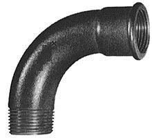 Atusa Zwart 001 bocht 90° MF 6/4 x 6/4 E0010000082