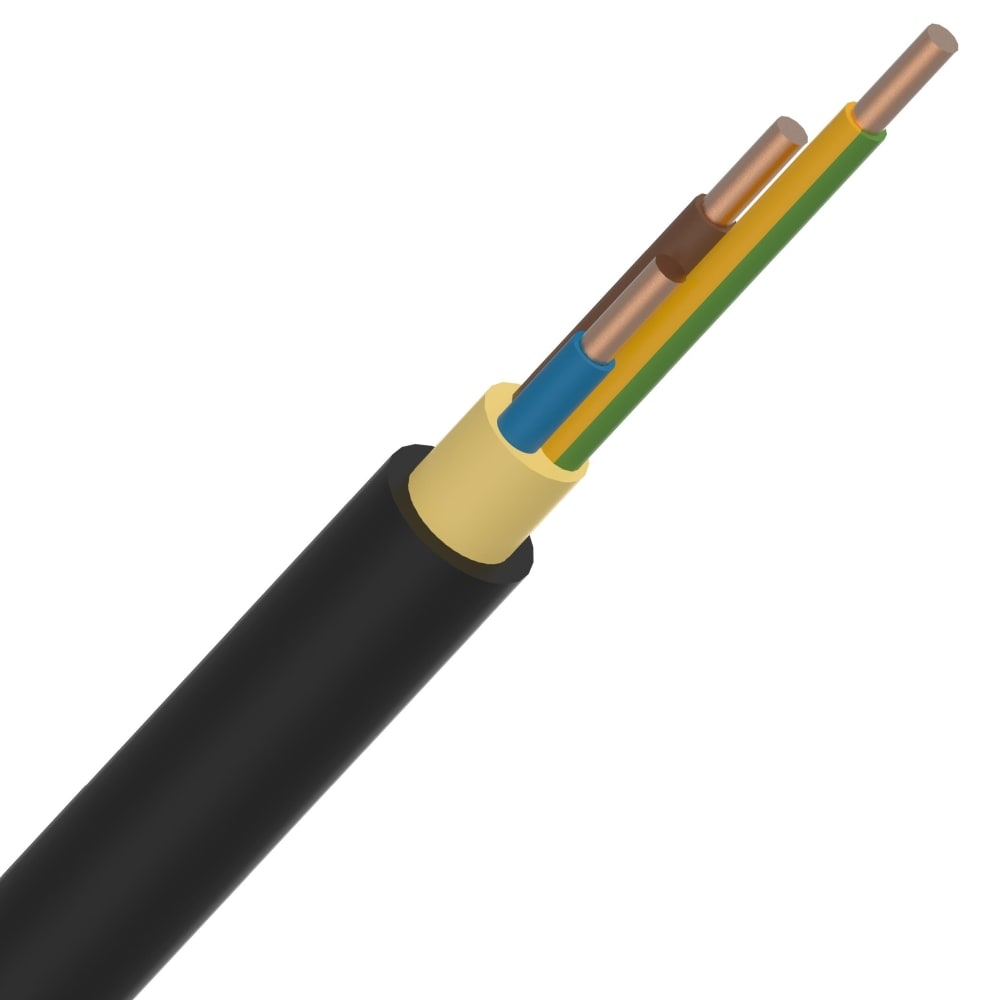 ENERGIEKABEL EXVB energie- en aansluitkabel XLPE/PVC 1kV Eca zwart 3G4mm² EXVB3G4-ECA B 1000