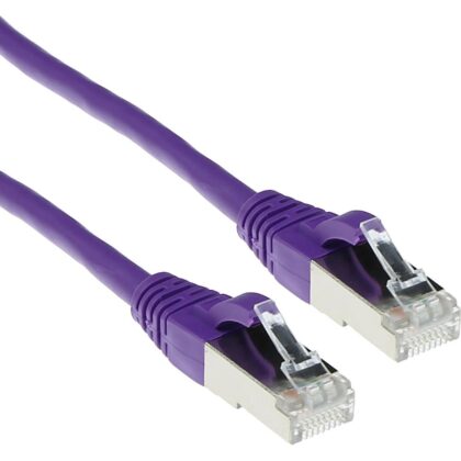 INTRONICS ACT Purple 1 meter LSZH SFTP CAT6A patch cable snagless with RJ45 connectors FB8701