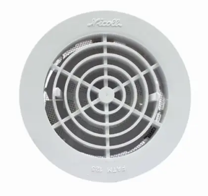 Nicoll Vent ventilatierooster 160 mm - wit - met muggengaas GATM160
