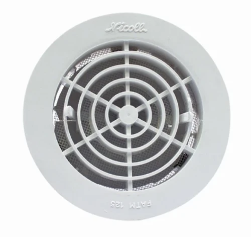 Nicoll Vent ventilatierooster 160 mm - wit - met muggengaas GATM160
